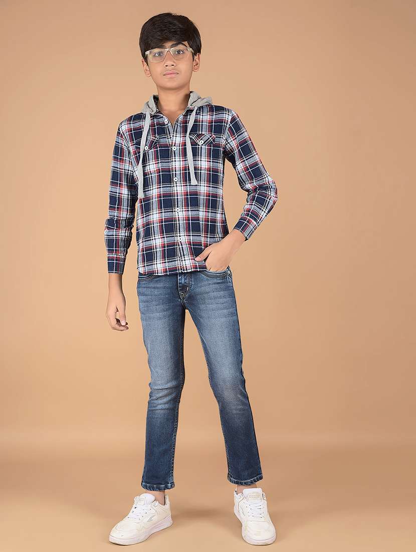 boys solid mid rise jeans - 21673298 -  Standard Image - 3