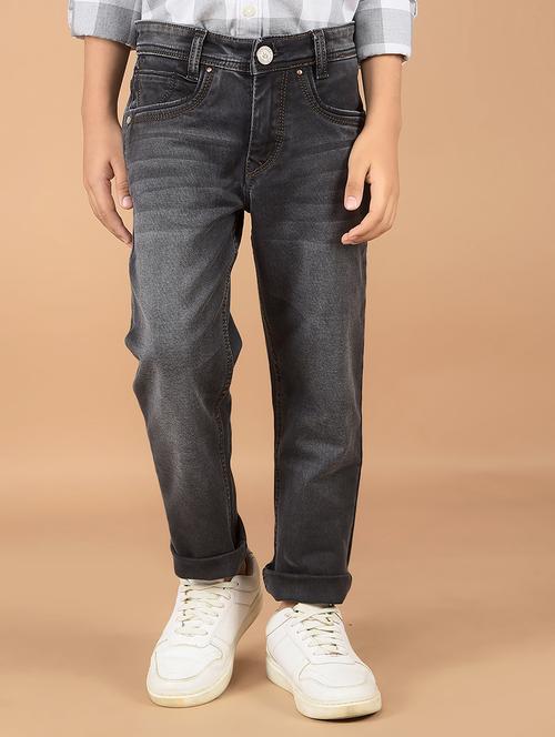boys solid mid rise jeans - 21673299 - Standard Image - 0