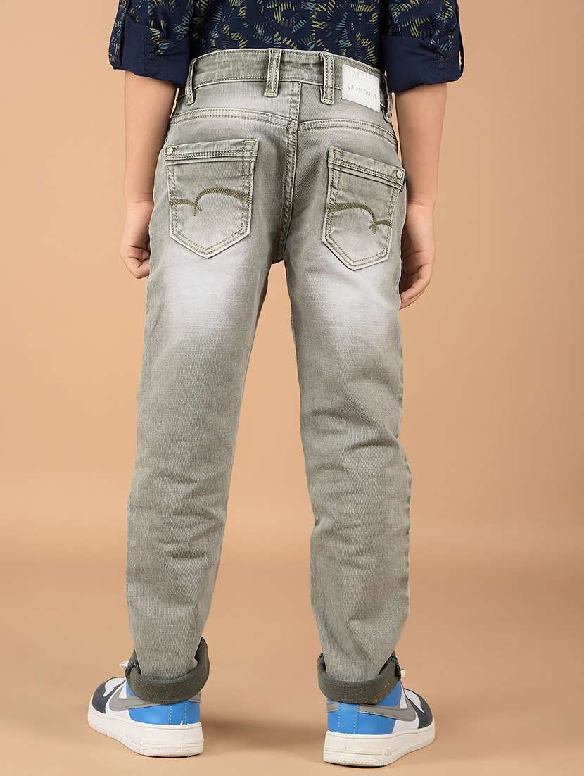 boys solid mid rise jeans - 21673301 -  Standard Image - 3