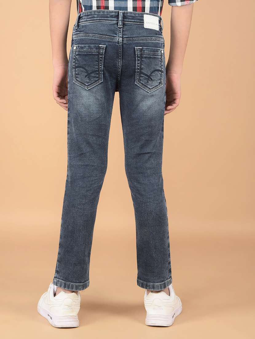 boys solid mid rise jeans - 21673302 -  Standard Image - 3