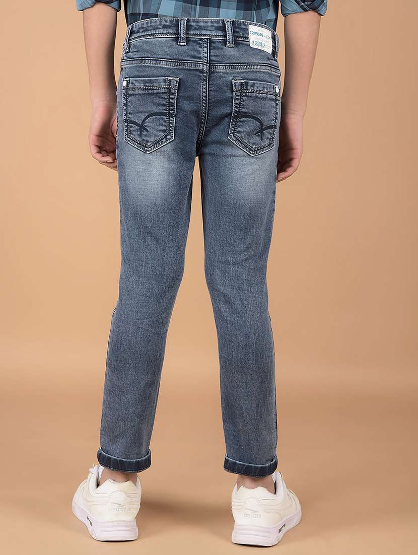 boys solid mid rise jeans - 21673303 -  Standard Image - 3