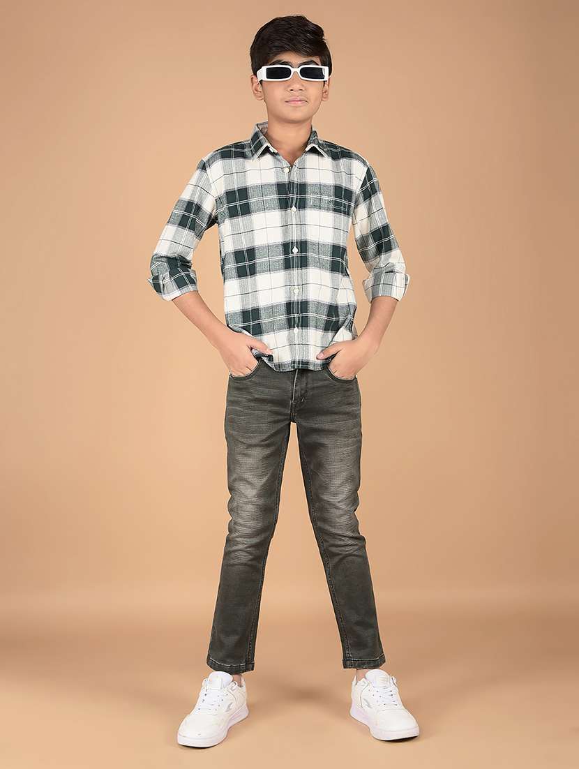 boys solid mid rise jeans - 21673309 -  Standard Image - 3