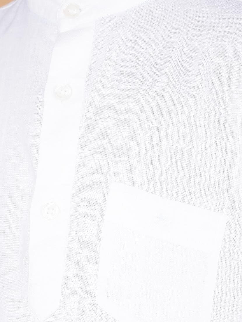 boys mandarin neck solid short kurta - 21673317 - Standard Image - 5