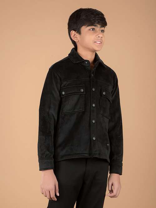 boys long sleeve solid shackets - 21673320 -  Standard Image - 0