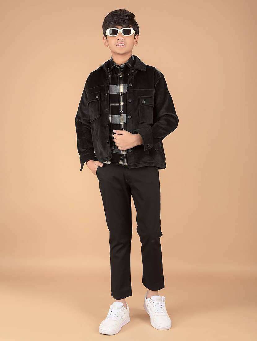 boys long sleeve solid shackets - 21673320 -  Standard Image - 3