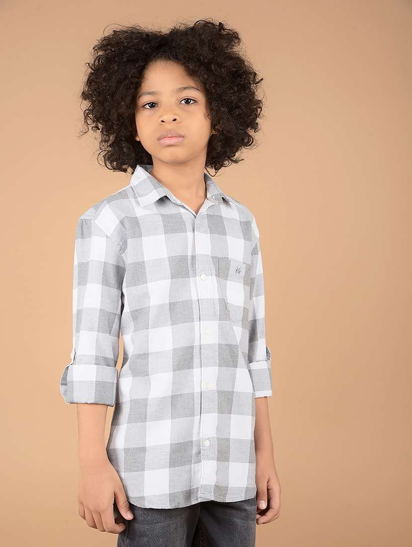 boys long sleeve checkered shirt - 21673329 -  Zoom Image - 0