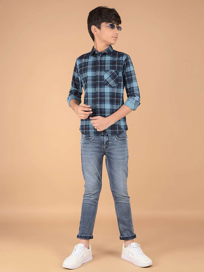 boys long sleeve checkered shirt - 21673336 -  Standard Image - 3