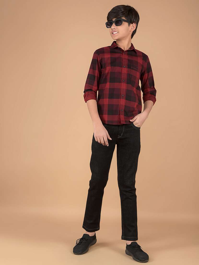 boys long sleeve checkered shirt - 21673337 -  Standard Image - 5