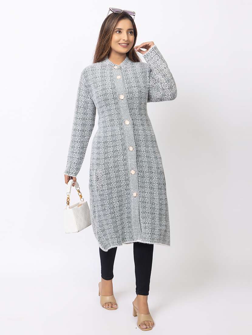 women self designed long sleeves cardigan