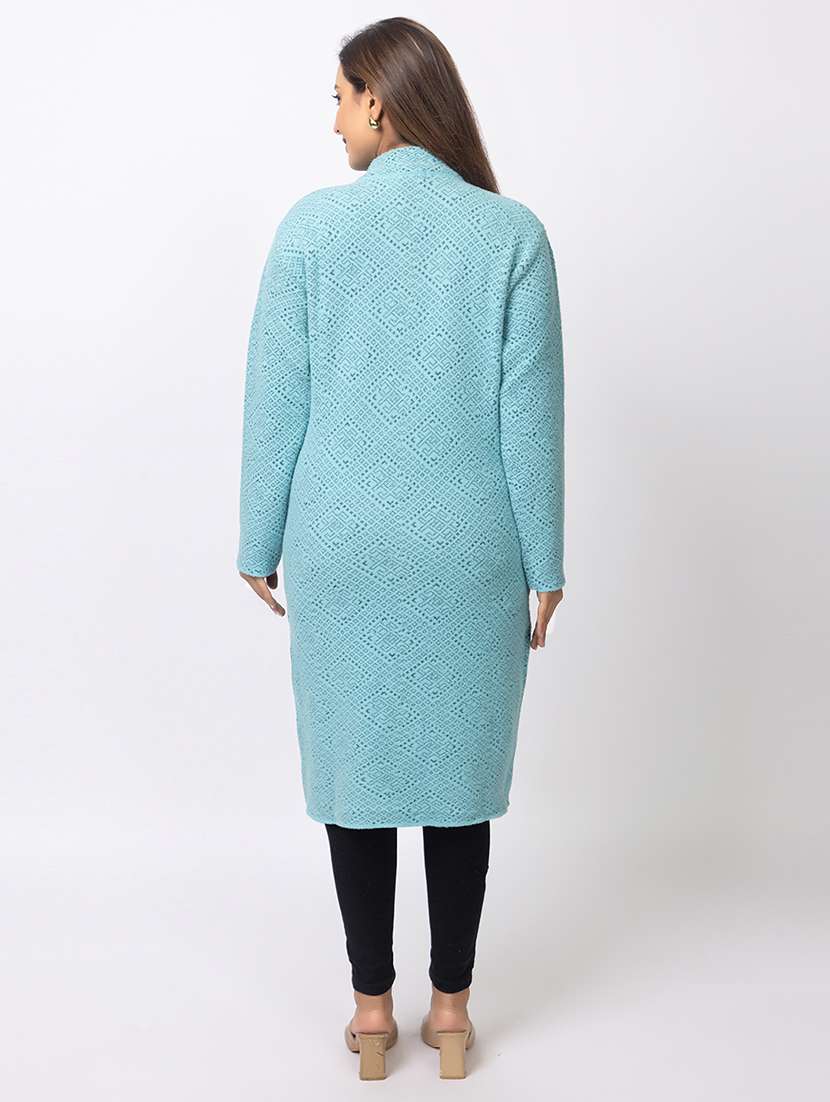 women self designed long sleeves cardigan - 21673393 - Standard Image - 3