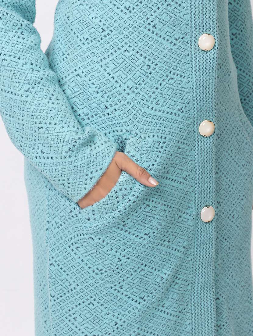 women self designed long sleeves cardigan - 21673393 - Standard Image - 5