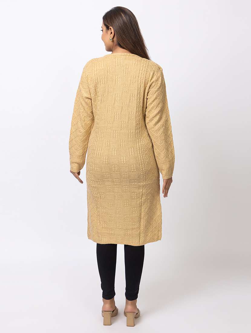 women self designed long sleeves cardigan - 21673395 -  Standard Image - 3