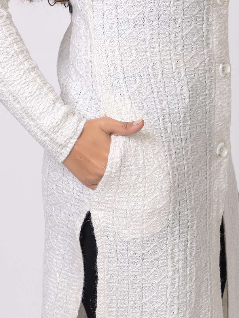 women self designed long sleeves cardigan - 21673397 - Standard Image - 5