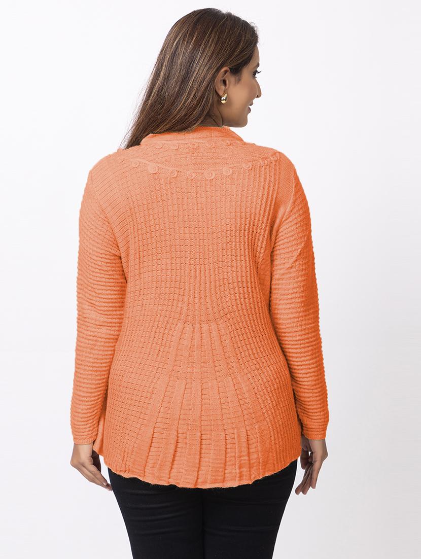 women self designed long sleeves cardigan - 21673403 - Standard Image - 3