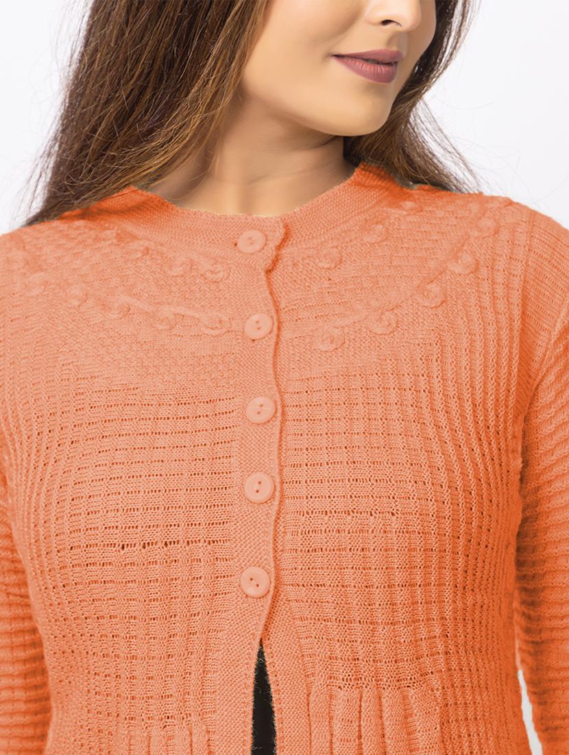 women self designed long sleeves cardigan - 21673403 - Standard Image - 5