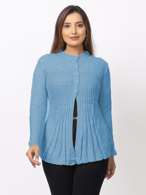 women self designed long sleeves cardigan - 21673404 - Standard Image - 0