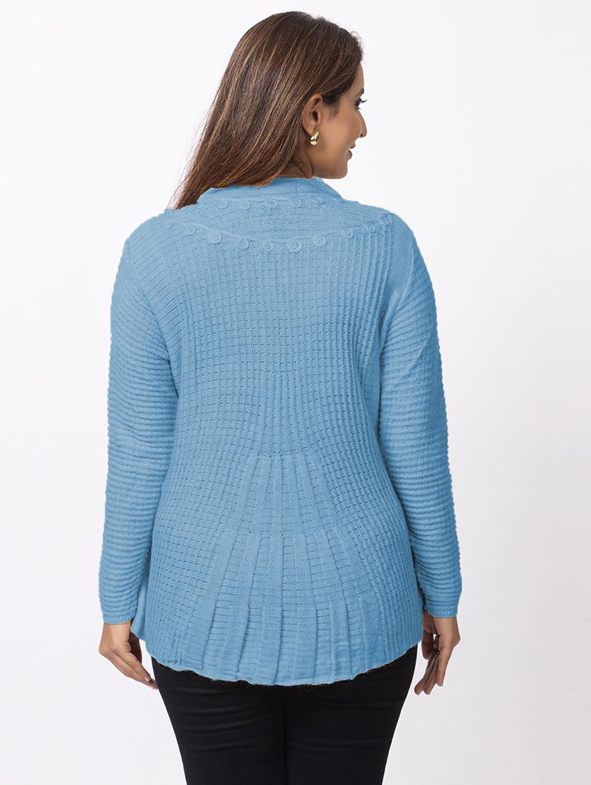 women self designed long sleeves cardigan - 21673404 - Standard Image - 3