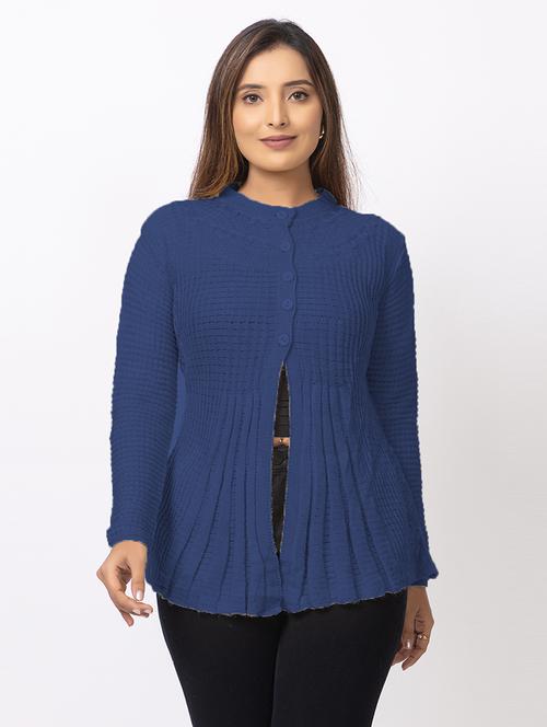 women self designed long sleeves cardigan - 21673406 - Standard Image - 0