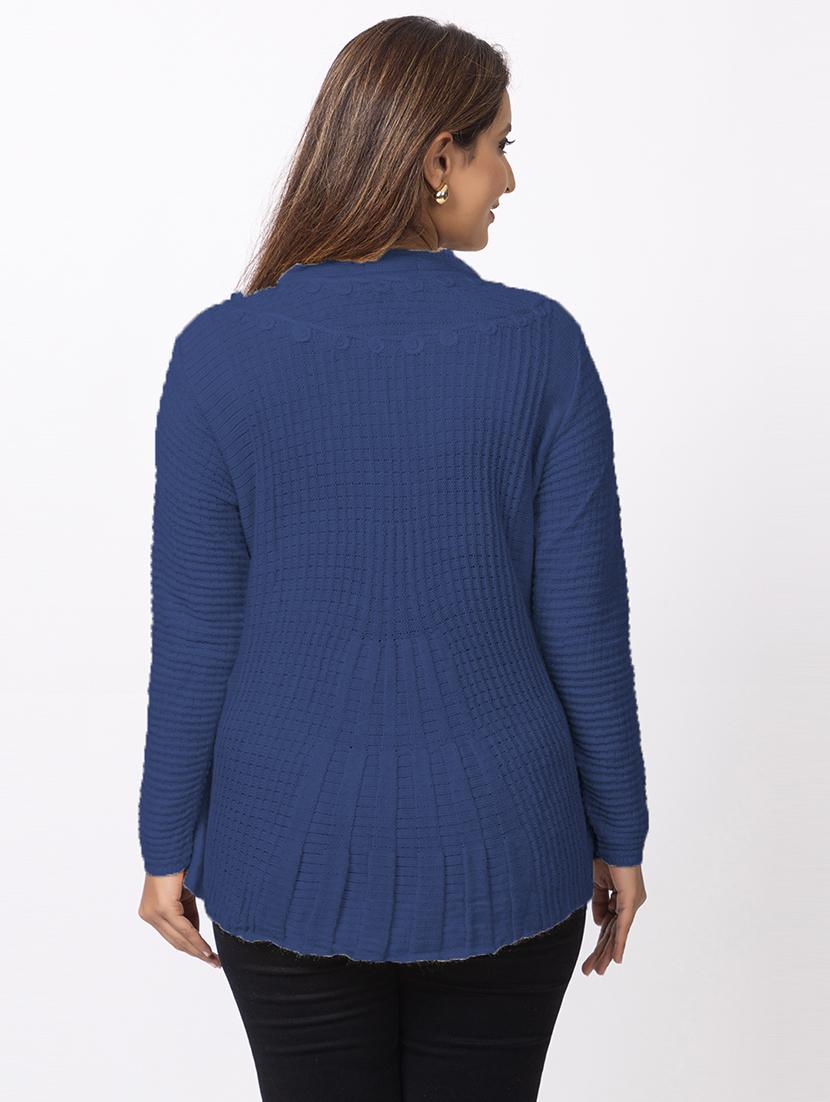 women self designed long sleeves cardigan - 21673406 - Standard Image - 3