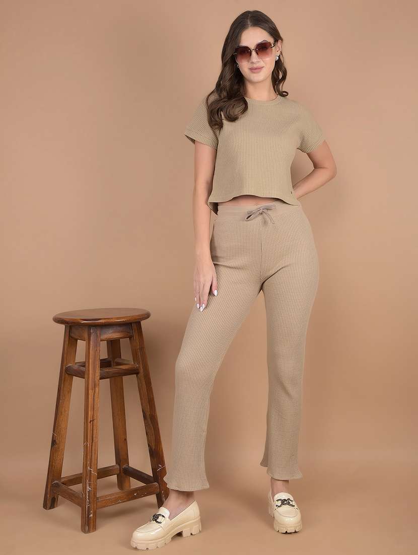 women solid high rise track pant - 21673417 -  Standard Image - 5