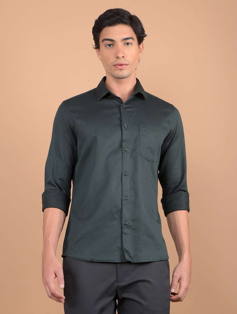 men long sleeve solid casual shirt