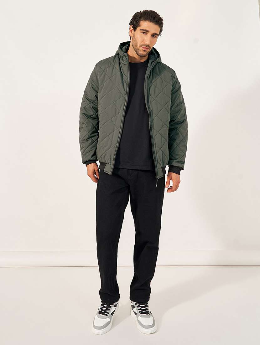 men long sleeve solid puffer jacket - 21673711 -  Standard Image - 3