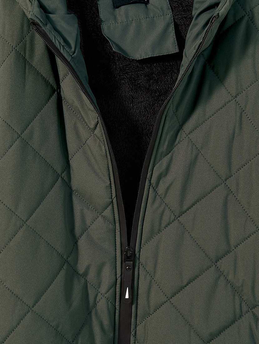 men long sleeve solid puffer jacket - 21673711 -  Standard Image - 5