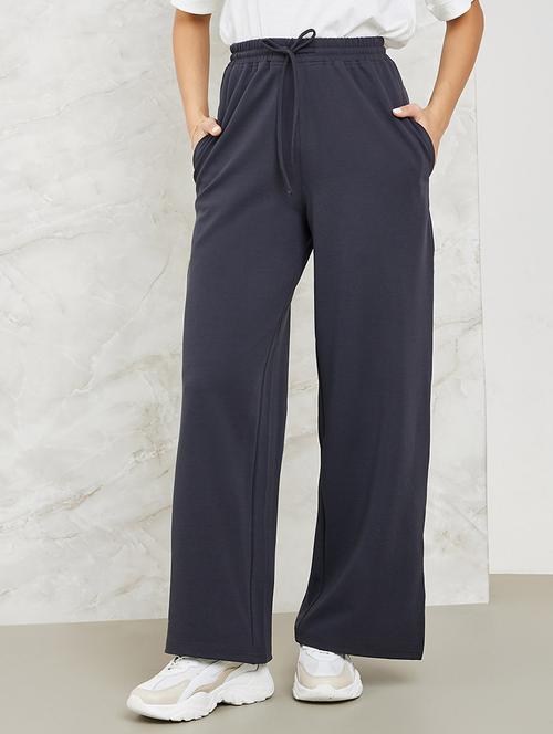 women solid high rise wide leg trouser - 21673731 - Standard Image - 0