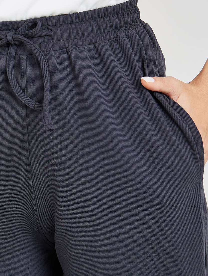 women solid high rise relaxed fit trouser - 21673732 -  Standard Image - 3