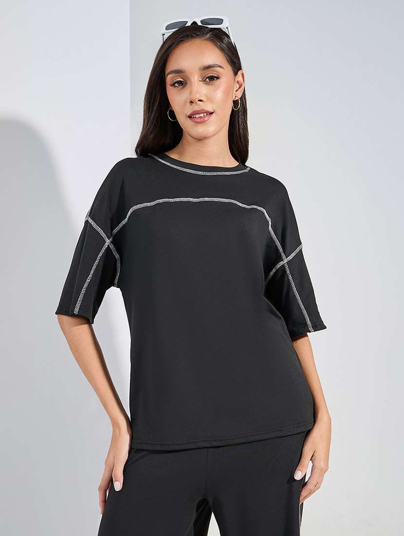 women solid active wear co-ord set - 21673740 -  Standard Image - 3