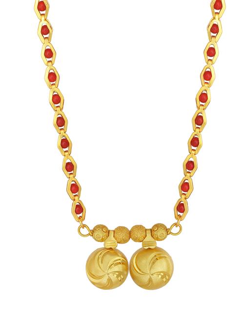 elegant black beaded mangalsutra with gold pendant - 21674028 - Standard Image - 0