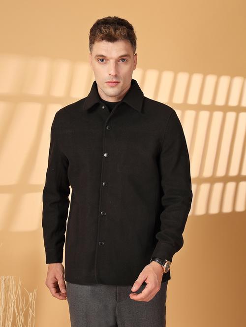 men long sleeves solid regular coat - 21674397 - Standard Image - 0