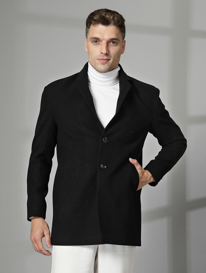 men long sleeves solid regular coat