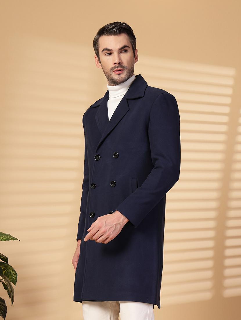 men long sleeves solid trenchcoat - 21674402 - Standard Image - 3