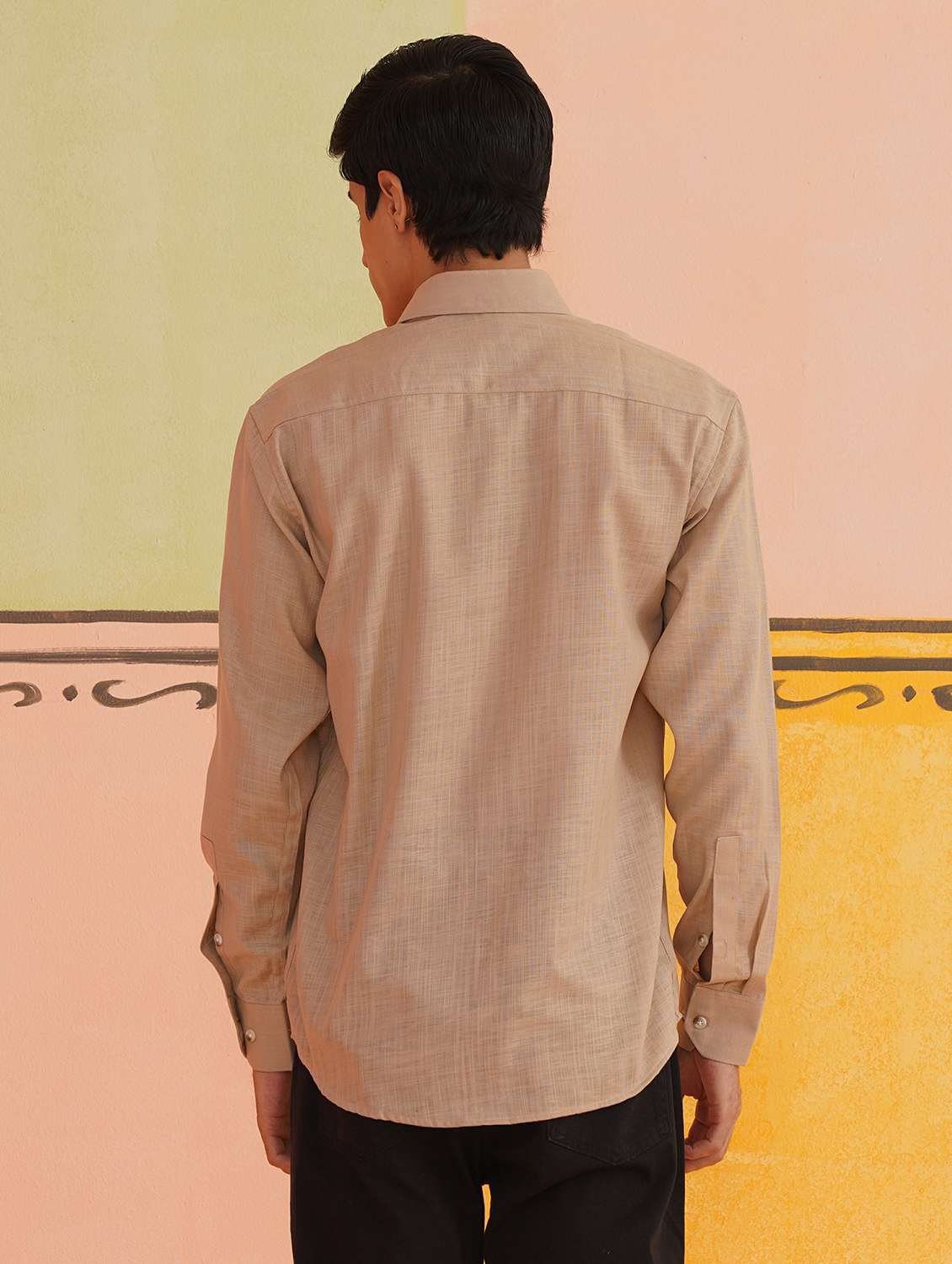 men solid long sleeve regular fit casual shirt - 21674646 -  Standard Image - 3