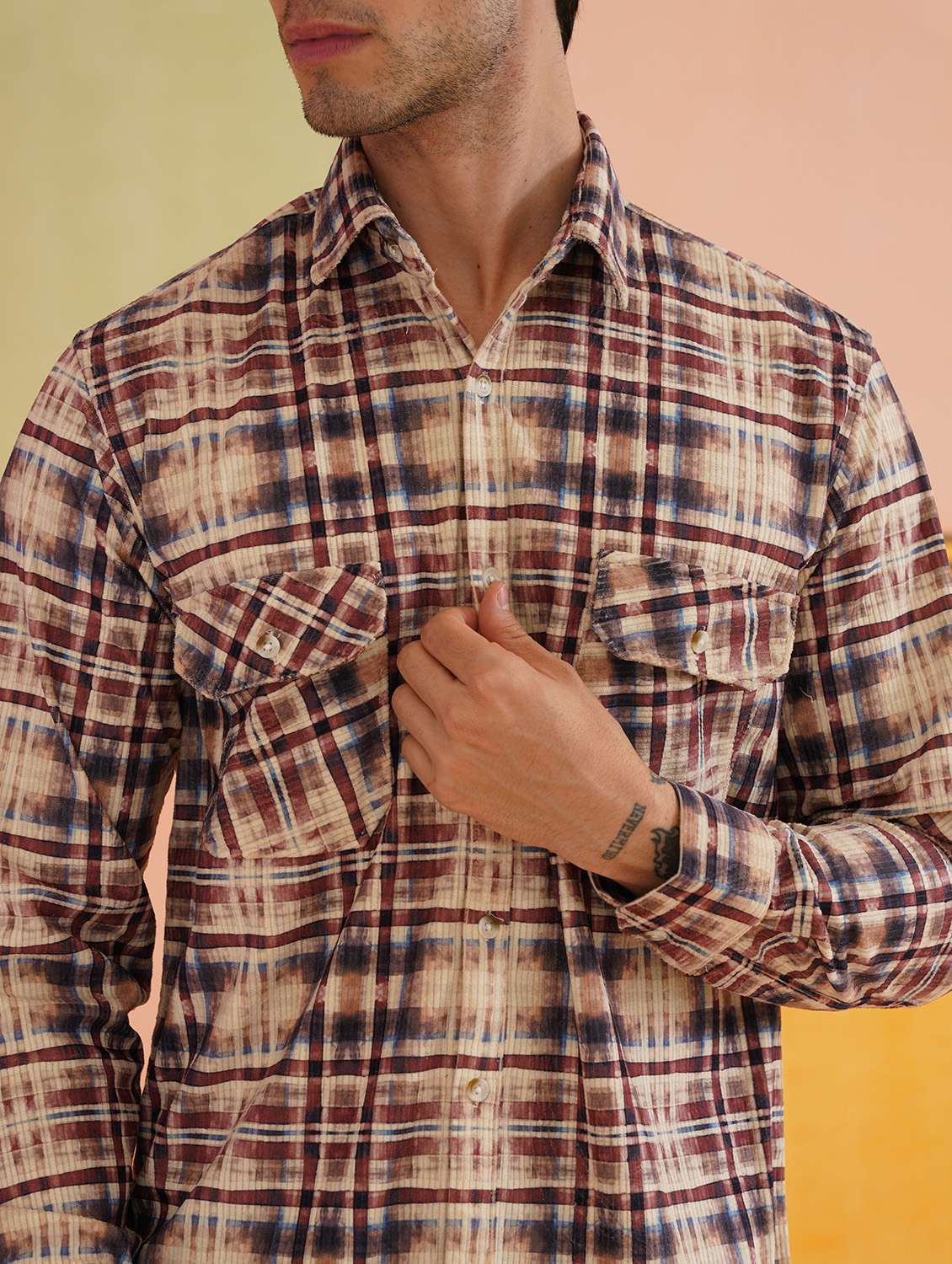 men checkered long sleeve regular fit casual shirt - 21674651 -  Standard Image - 5