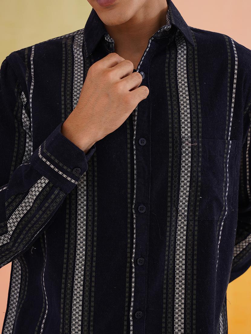 men long sleeves striped casual shirt - 21674661 - Standard Image - 5