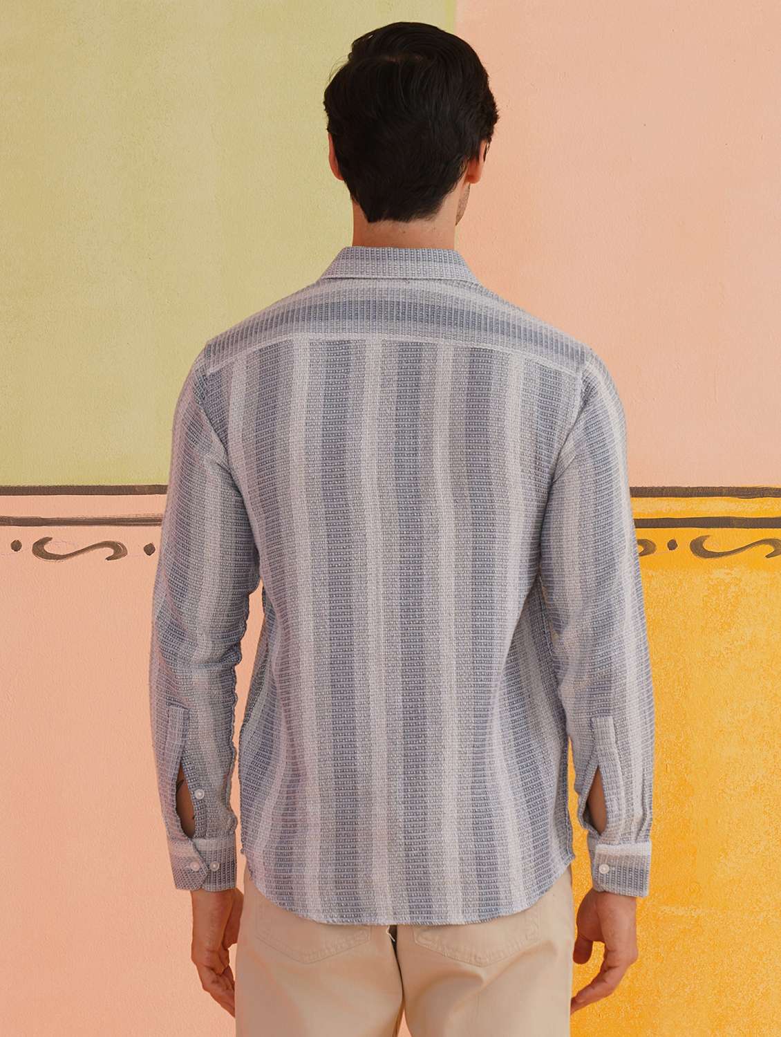 Men Striped Long Sleeve Regular Fit Casual Shirt - 21674662 -  Standard Image - 3