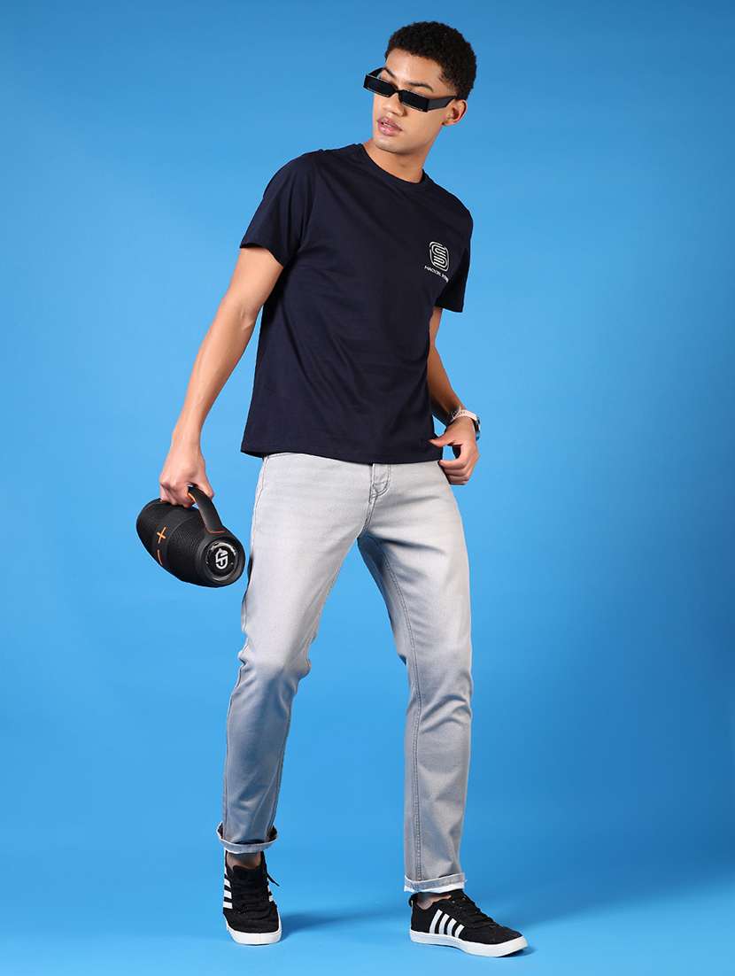 men front & back print round neck regular fit t-shirt - 21674960 -  Standard Image - 3