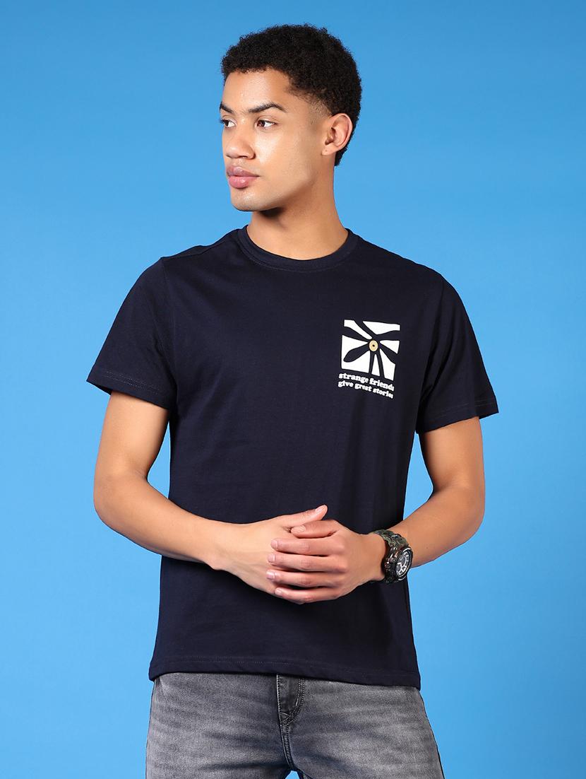 men front & back print round neck regular fit t-shirt - 21674961 - Zoom Image - 0