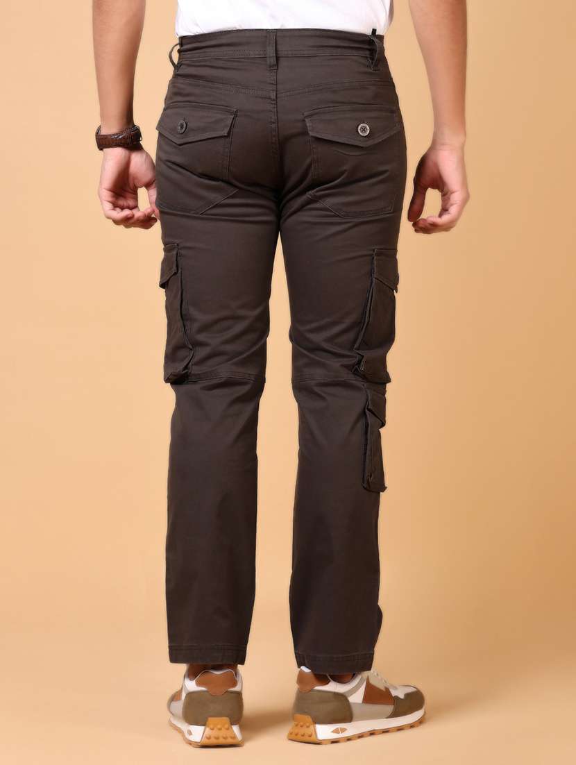 men solid mid rise regular fit cargo - 21674984 -  Standard Image - 3