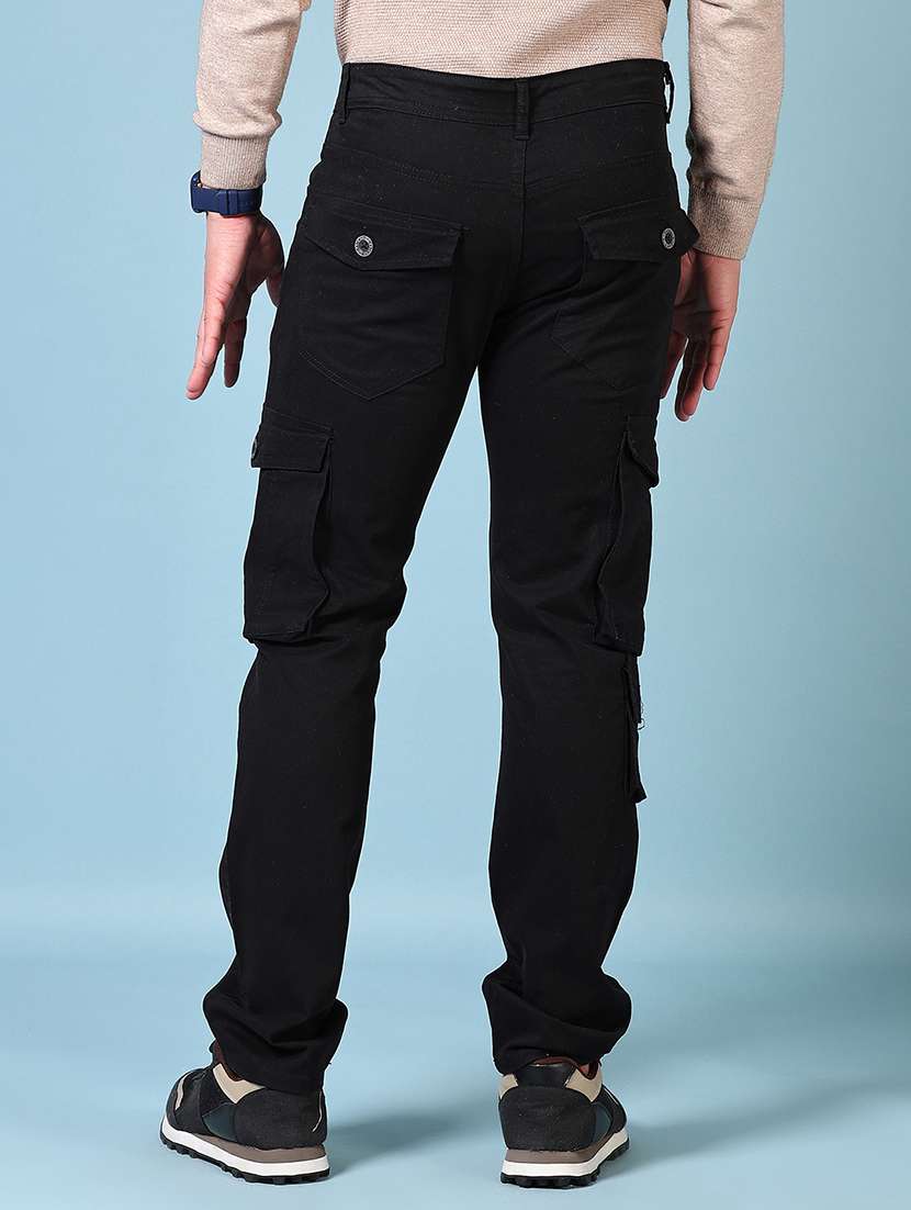 men solid mid rise regular fit cargo - 21674986 -  Standard Image - 3