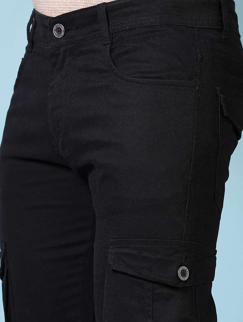 men solid mid rise regular fit cargo - 21674986 -  Standard Image - 5