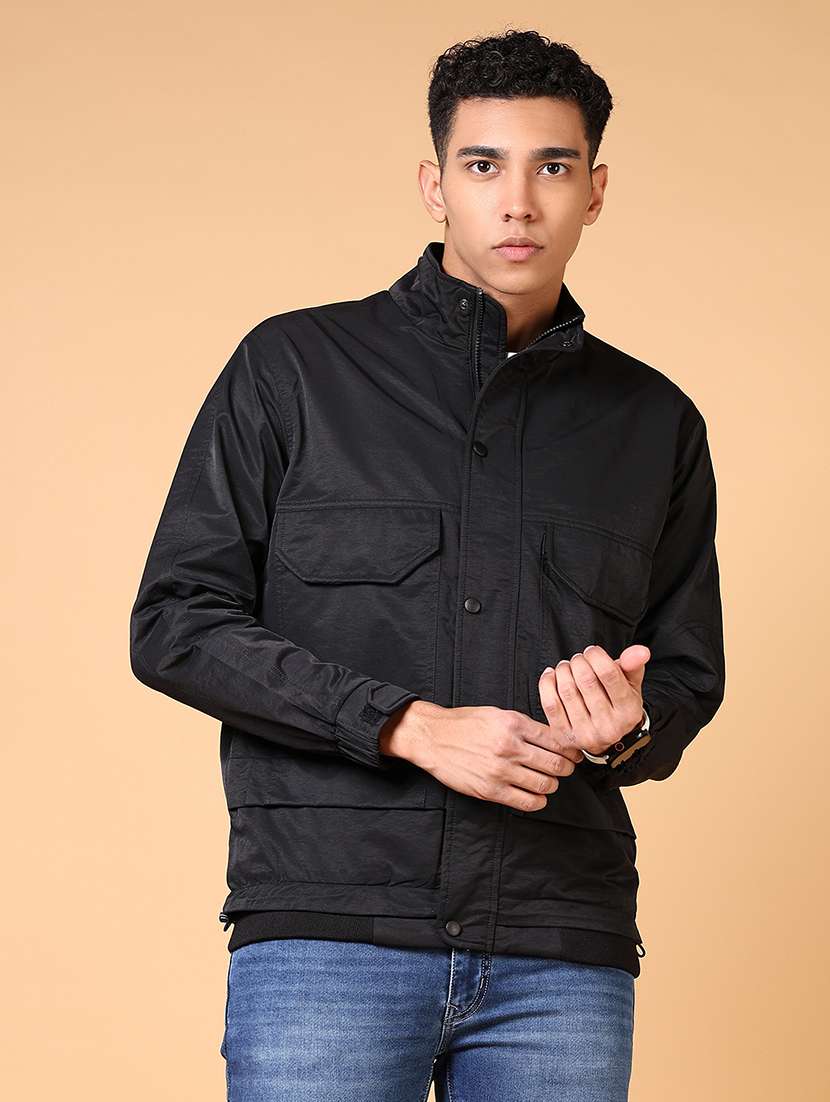 men long sleeves solid casual jacket - 21674997 -  Zoom Image - 0