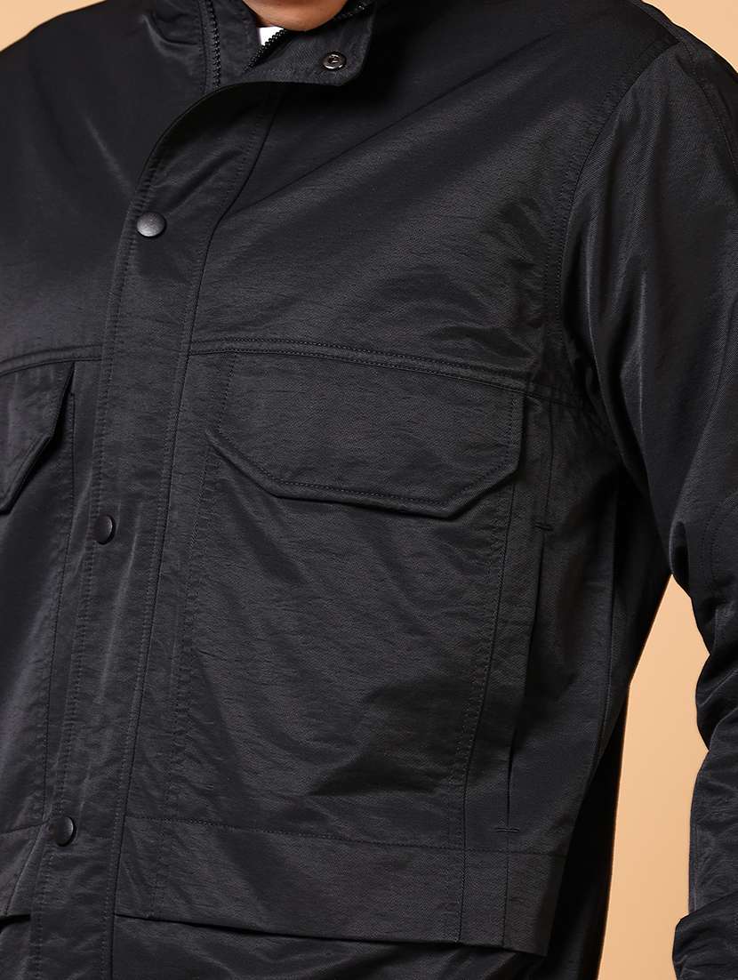 men long sleeves solid casual jacket - 21674997 -  Standard Image - 5