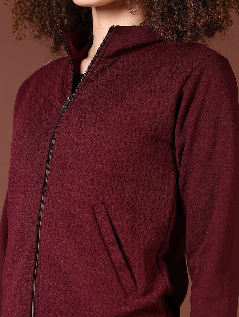 women self designed stand collar sweatshirt - 21675034 -  Standard Image - 5