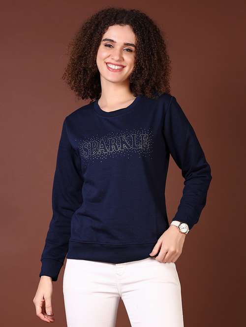 women embellished long sleeves sweatshirt - 21675035 -  Standard Image - 0