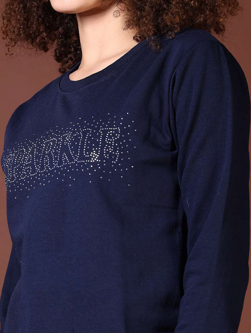 women embellished long sleeves sweatshirt - 21675035 -  Standard Image - 5