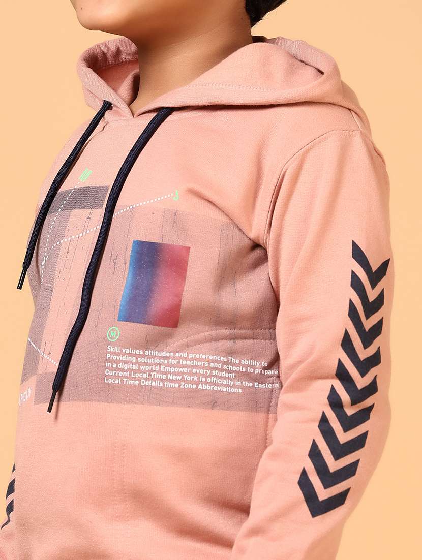 boys printed long sleeves hooded weatshirt - 21675086 -  Standard Image - 3