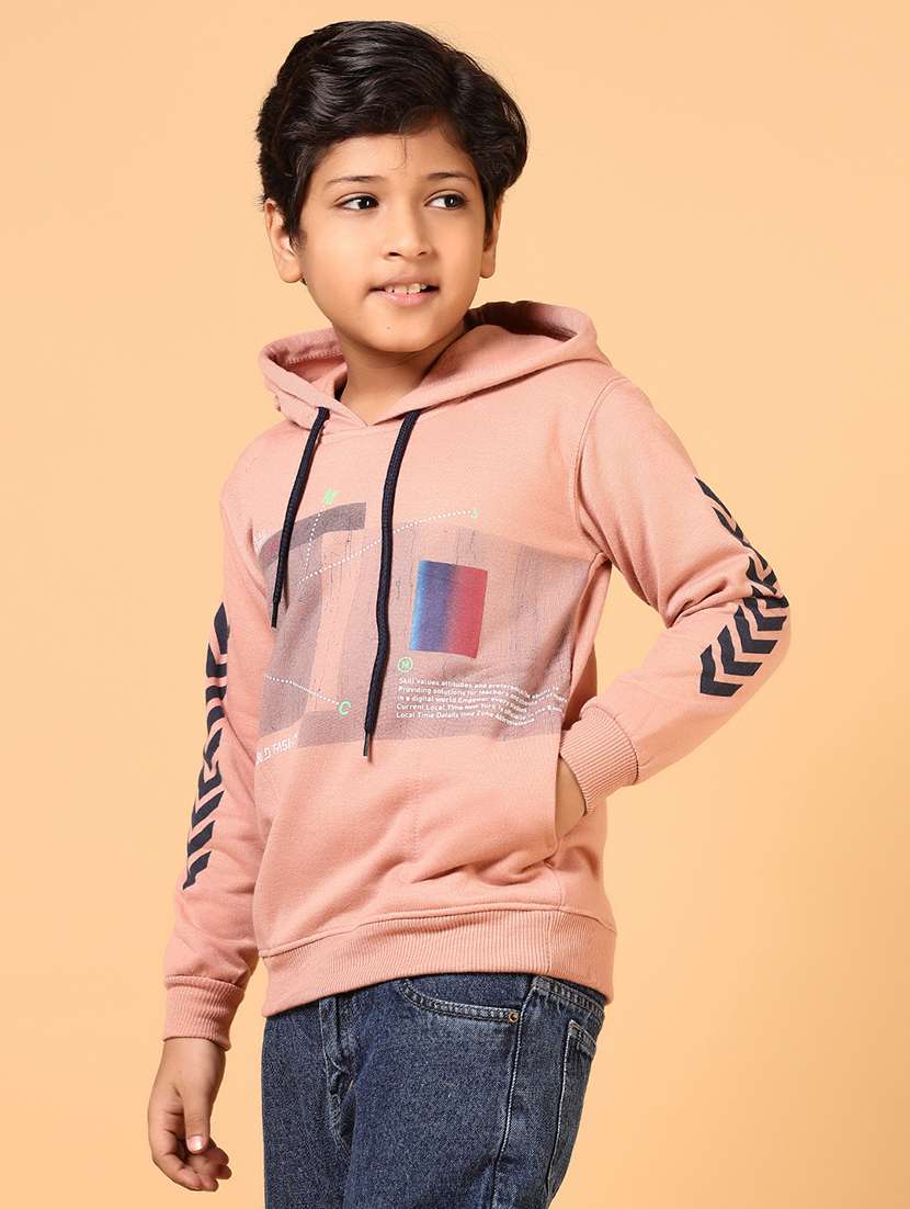 boys printed long sleeves hooded weatshirt - 21675086 -  Standard Image - 5